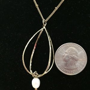 Gold-tone Metal Pearl Sphere Necklace